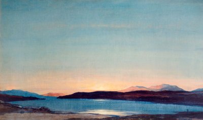 Solnedgang, Loch Rannoch, 1923. av David Young Cameron