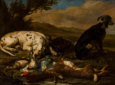 Stilleben basert på jakt, ca. 1665-1701 (olje på lerret) av David de Koninck