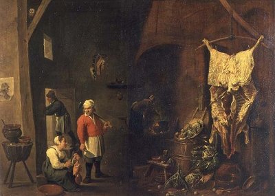 Interiøret til et rustikk hus, ca. 1640 (olje på lerret) av David the Elder Teniers