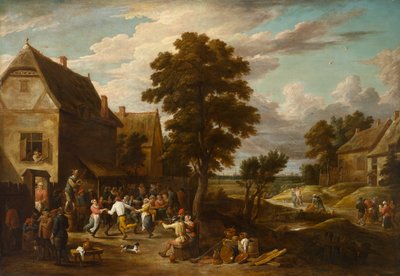 Dansere på et Village Inn, rundt 1660-tallet (olje på lerret) av David the Younger (workshop of) Teniers
