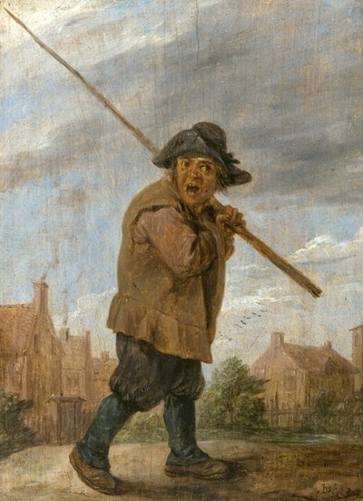En bonde som bærer en stang av David Teniers the Younger