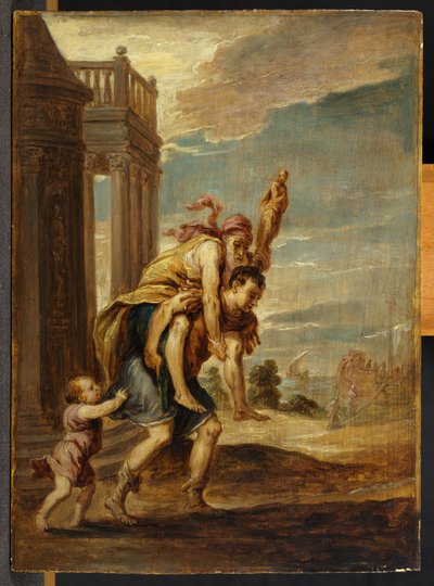 Aeneas på flukt fra Troja av David Teniers the Younger