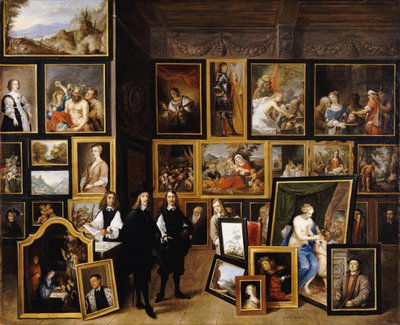 Erkehertug Leopold Wilhelm i hans billedgalleri, med kunstneren og andre skikkelser av David Teniers the Younger