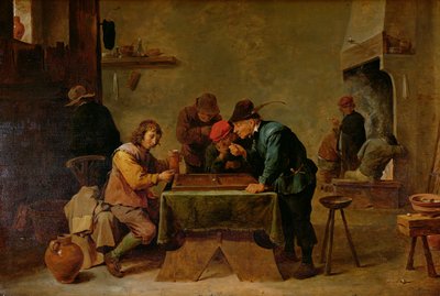 Backgammon-spillere, ca. 1640-45 (olje på tre) av David Teniers the Younger