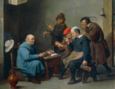 Mann i hvit hatt av David Teniers the Younger