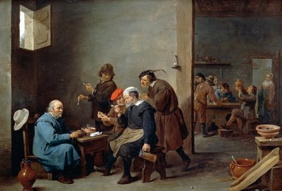 Mann i hvit hatt av David Teniers the Younger
