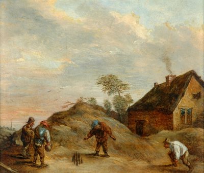 Menn som spiller på boller av David Teniers the Younger