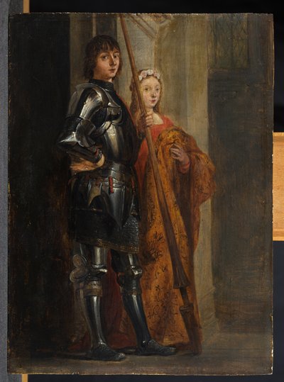 De hellige George og Cecilia, etter Antonello da Messina av David Teniers the Younger