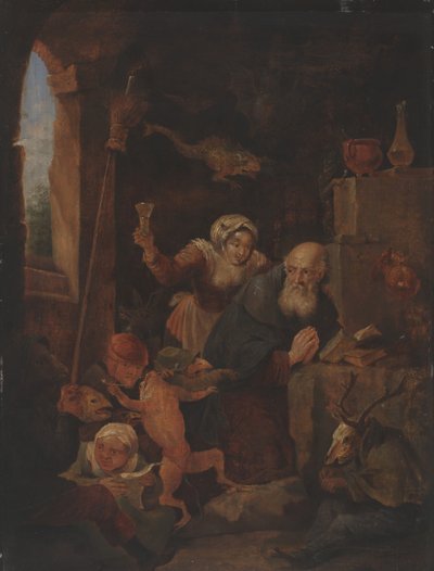 Temptation of St. Anthony (olje på panel) av David Teniers the Younger
