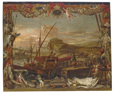 Ombordstigningen til Don Juan fra Østerrike av David Teniers the Younger
