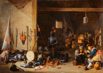 Interiøret i et vaktrom, ca. 1640-tallet av David Teniers the Younger