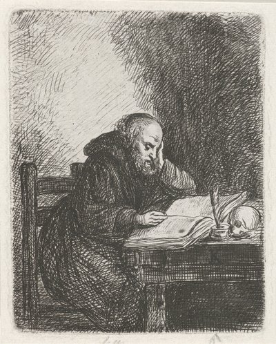 lesende munk av David van der Kellen