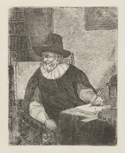 Mann i et studie av David van der Kellen