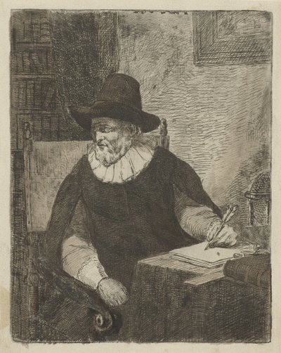 Mann i et studie av David van der Kellen