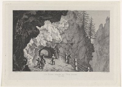 Passasje i steinene La Roche percée på Tête Noire (tittel på objekt) av David van der Kellen