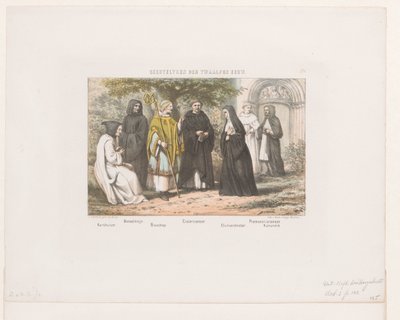 Kostymer til presteskapet i det tolvte århundre Clerics of the Twelfth Century (tittel på objekt) av David van der Kellen