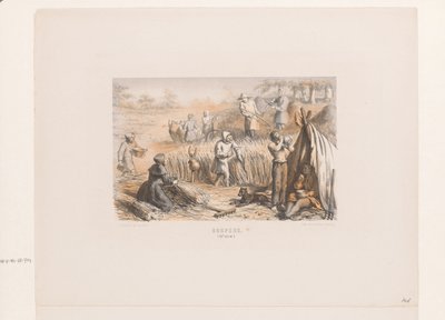 Høsting på landet, 1200-talls Dorpere. (1200-tallet) (tittel på objekt) av David van der Kellen
