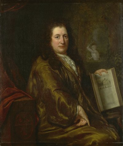 Portrett av Caspar Commelin, bokhandler, avisutgiver og forfatter av den offisielle historien til Amsterdam 