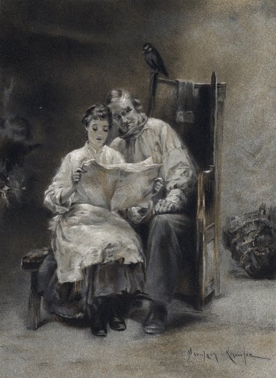 News of the Prodigal (farge litho) av Davidson Knowles