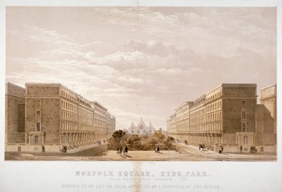 Husagentens annonse for eiendommer i Norfolk Square, Paddington, London, c1870. av Day and Son