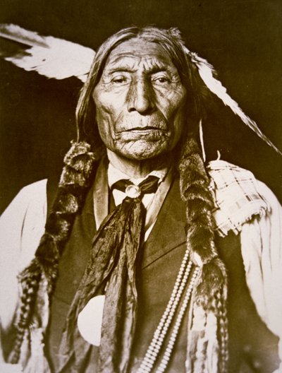 Wolf Robe (f. 1841) 1909 (s/hvitt-bilde) av DeLancey W. Gill