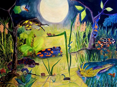 Våken mens du sover, 2015 (akvarell) av Deborah Eve Alastra