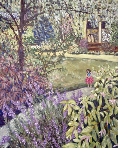 Blomsterfe, 2019 (akryl på lerret) av Deborah Eve Alastra