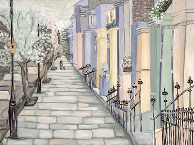 Kensington, 2017 (akryl på lerret) av Deborah Eve Alastra