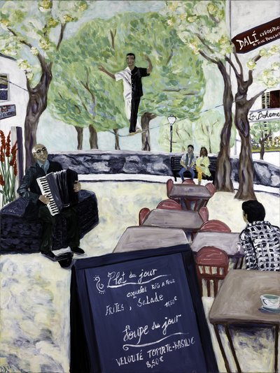 Montmartre, 2017 (akryl på lerret) av Deborah Eve Alastra