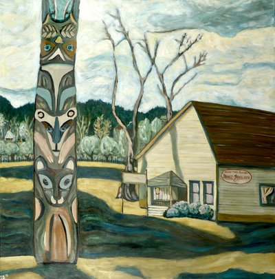 Oaks Totem, 2019 (akryl på lerret) av Deborah Eve Alastra