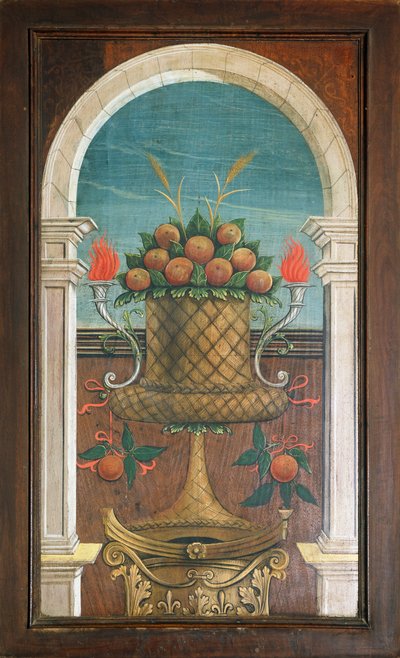 Basket of Fruit, maleri av Defendente Ferrari (1480 eller 1485-1540) på den bakre delen av koret fra 1500-tallet, Church of Saint Jerome, Biella. Italia av Defendente Ferrari
