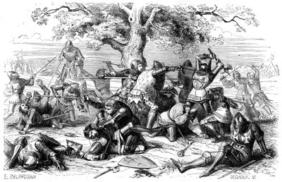 Tretti franske riddere kjemper mot engelskmennene, Bretagne, Frankrike, 1351 1882-1884 av Deghouy