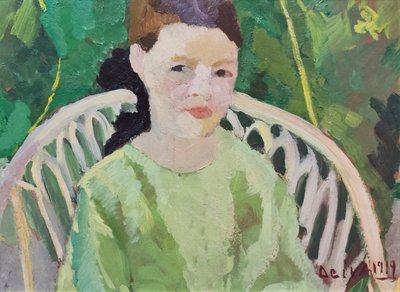 Portrett av en ukjent kvinne i en hage av Deiva DeAngelis