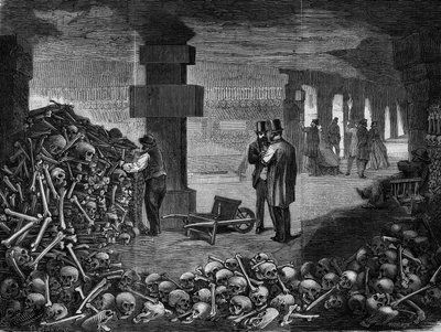 Paris, view of the crossroads of the memento in the catacombs (engraving) 18§§ av Delannoy Delannoy