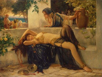The End of a Weary Day (olje på lerret) av Delapoer Downing