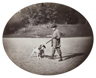Hunter with Dogs, ca. 1862 (albumin sølvtrykk) av Delmaet and Durandelle