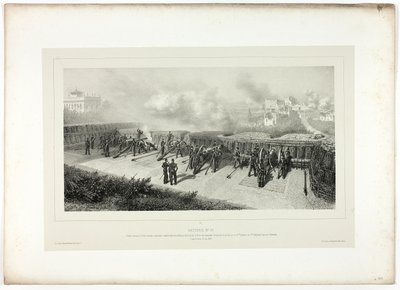 Batteri nr.10, fra Souvenirs of Italy: Ekspedisjon fra Roma av Denis Auguste Marie Raffet