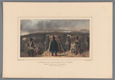 Schutters kjøper borstwering, 1832 Huset til trefningene til det 19. lyset (tittel på objekt) Tegninger laget av livet ved hovedkvarteret til Citadel of Antwerpen av Raffet (tittel på objekt) av Denis Auguste Marie Raffet
