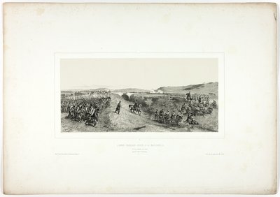 Den franske hæren ankommer Maglianella, fra Souvenirs of Italy: Expedition to Roma av Denis Auguste Marie Raffet