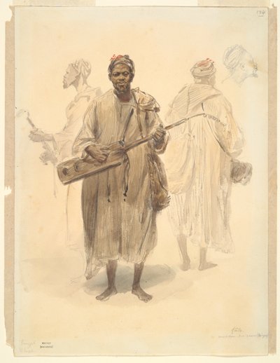 En maurisk gatemusiker? Tangier (en maurisk gatemusiker i Tangier) av Denis Auguste Marie Raffet