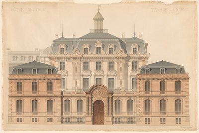 Presentasjon Tegning av Hôtel de Camondo av Denis Louis Destors