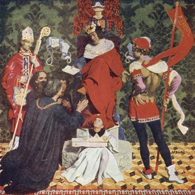 John Cabot og sønnene hans mottok charteret fra kong Henry VII for å seile på jakt etter nye land av Denis William Eden