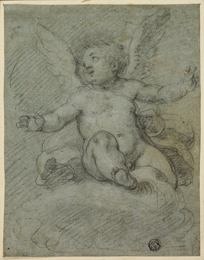 Putto sitter på skyer av Denys Calvaert