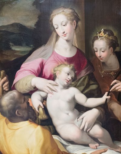 Det mystiske ekteskapet til St Catherine av Denys Calvaert or Calvart