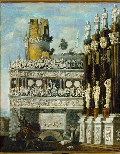 quot;Imaginær arkitektur (olje på lerret)quot; av Desiderio Monsu