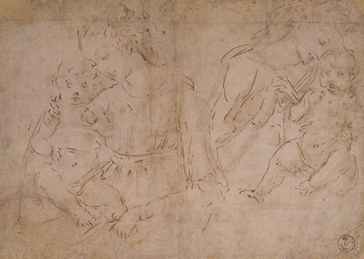To studier av jomfruen og barnet av Desiderio da Settignano