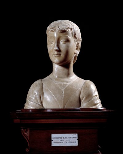 Ung mann Skulptur av Desiderio da Settignano (ca.1430-1464) 1450-1455 Dim 40x34,5 cm Firenze, Bargello nasjonalmuseum av Desiderio da Settignano