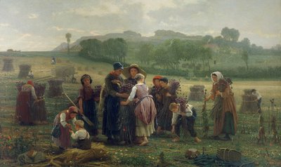 Høsting av valmuer i Picardie, 1860 av Desire Francois Laugee