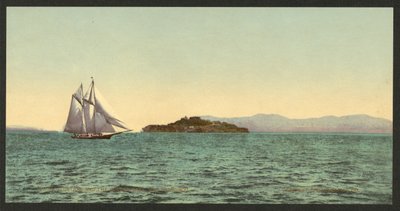 Alcatraz og Golden Gate, San Francisco av Detroit Photographic Co.