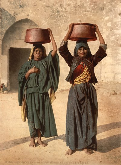 Melkeselgere av Siloam, Holy Land, ca. 1890 (fotomekanisk trykk) av Detroit Photographic Co.
